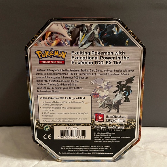Pokemon Other - Pokémon TCG EX Tin - Black, White, Metallic Artwork